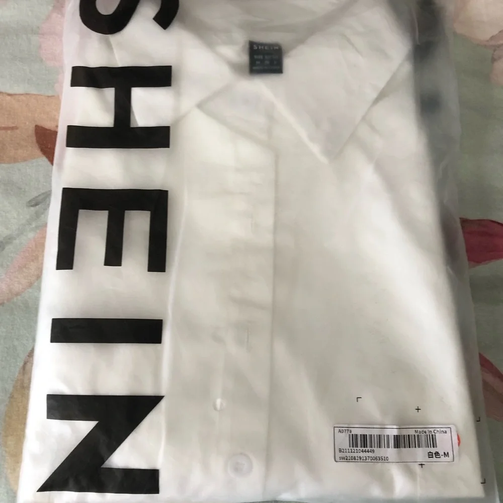 SHEIN white tail asymmetrical blouse NWT - Picture 4 of 16